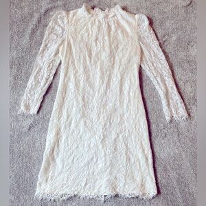 Vince Camuto White Lace Dress, 3/4” sleeve, Floral,‎ Bridal, Fairy, Graduation